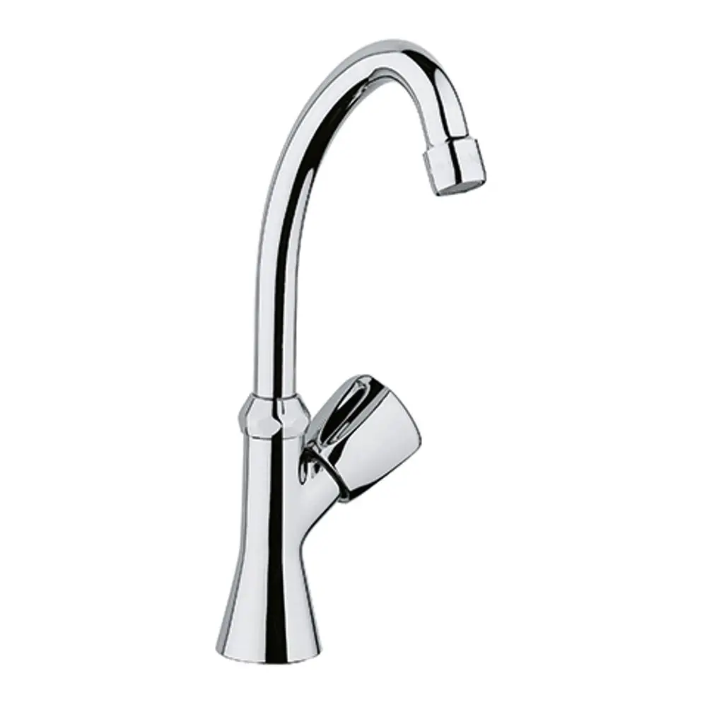 Standventil aus verchromtem Metall mit einem ergonomischen Kunststoffgriff von Kludi, geeignet für kaltes und warmes Wasserfluss.